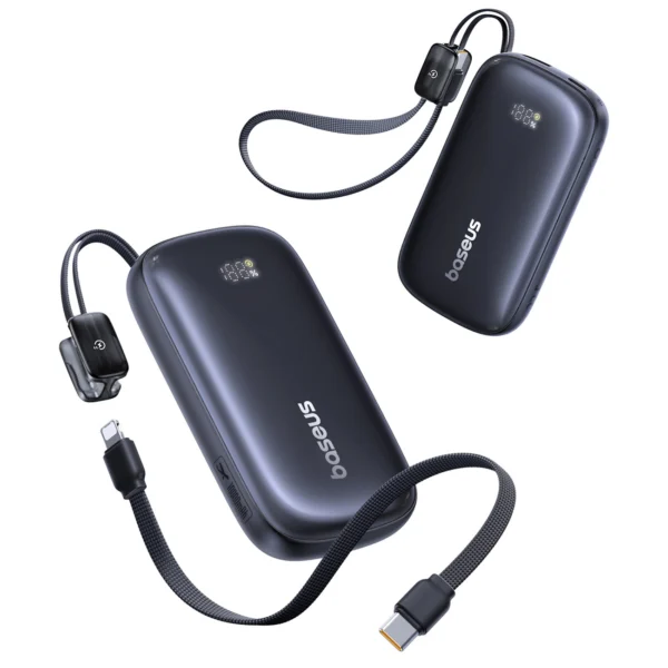 Baseus EnerFill FC21 QPow3 Ultra 10000mAh 22.5W Power Bank with Digital Display and Detachable Cable - Blackeng