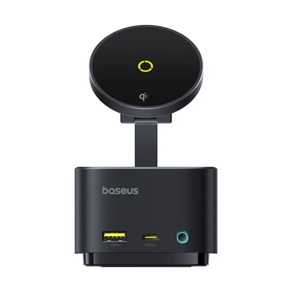 Baseus MagPro Series II 7-in-1 USB-C Hub with MagSafe-compatible Charger 15W + HDMI + USB-A + USB-C + SD/TF - Blackeng