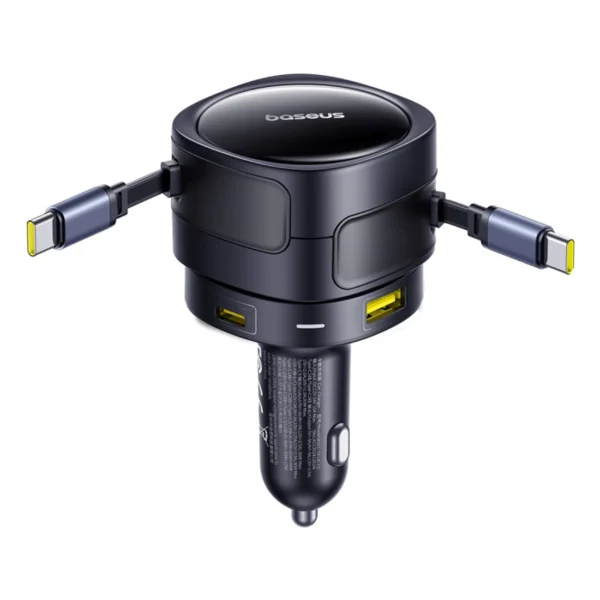Baseus Enjoyment Max 90W Car Charger 2 x USB-C + USB-A + USB-C Cable - Blackeng