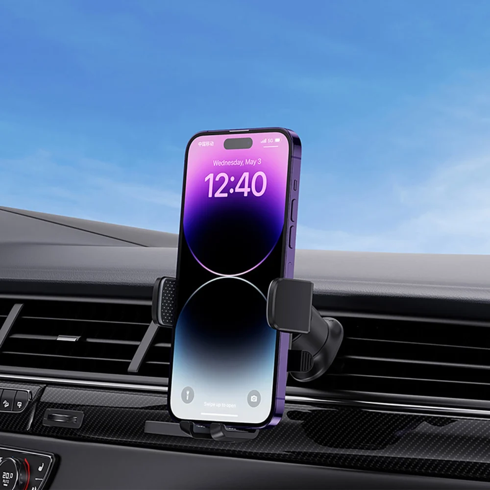 Baseus UltraControl Pro Clamp-on Car Holder with Suction Cup/Hook for Air Vent - Blackeng