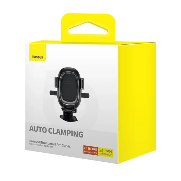 Baseus UltraControl Pro Clamp-on Car Holder with Suction Cup/Hook for Air Vent - Blackeng