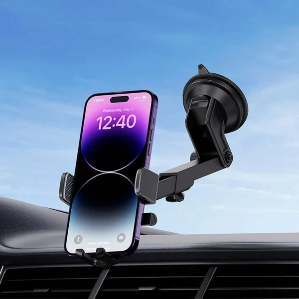 Baseus UltraControl Pro Clamp-on Car Holder with Suction Cup/Hook for Air Vent - Blackeng