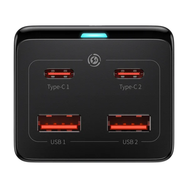 Baseus GaN3 Pro 100W EU Charging Station + 2 x USB-A + 2 x USB-C with 1m Cable Baseus Xiaobai USB-C 100W - Blackeng