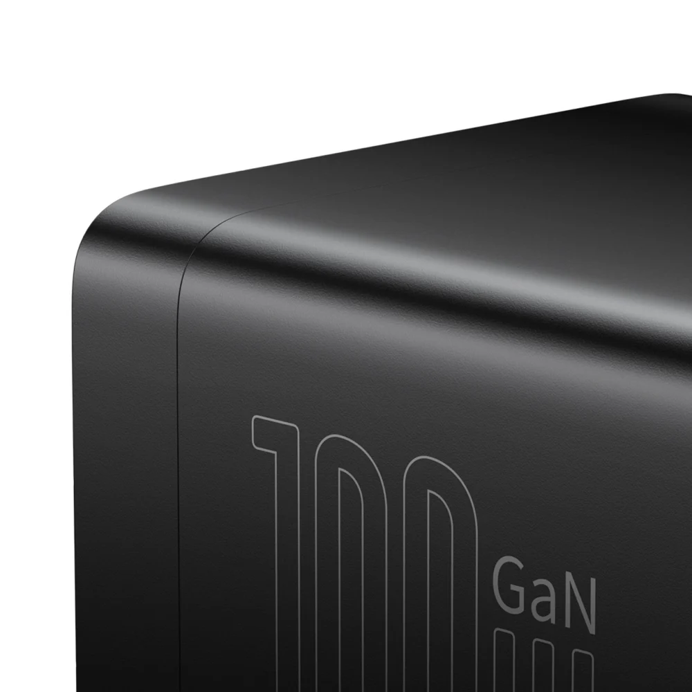 Baseus GaN3 Pro 100W EU Charging Station + 2 x USB-A + 2 x USB-C with 1m Cable Baseus Xiaobai USB-C 100W - Blackeng