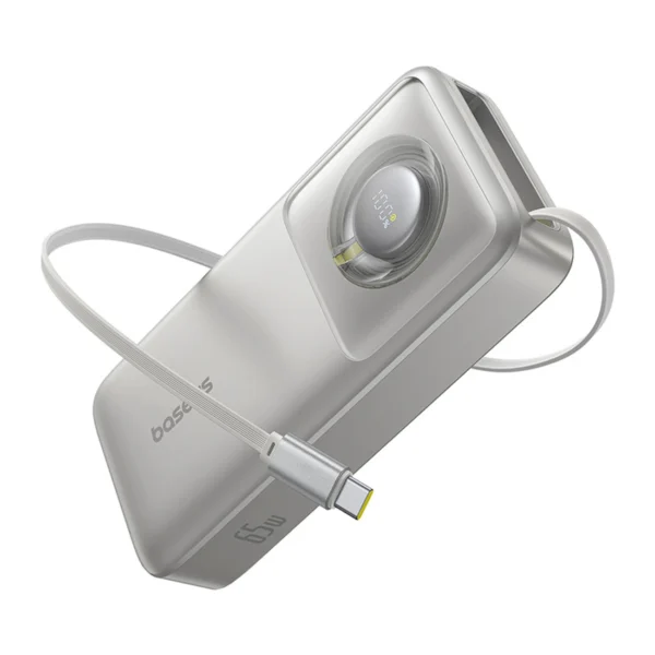 Baseus Free2Pull 20000mAh 65W Power Bank with Retractable USB-C Cable - Grayeng