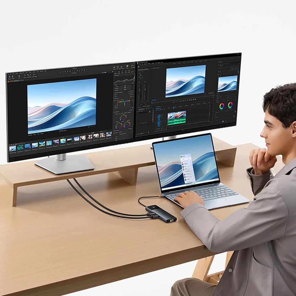 Baseus Metal Gleam II 10in1 HDMI USB-A USB-C RJ45 SD/TF Hub - Grayeng