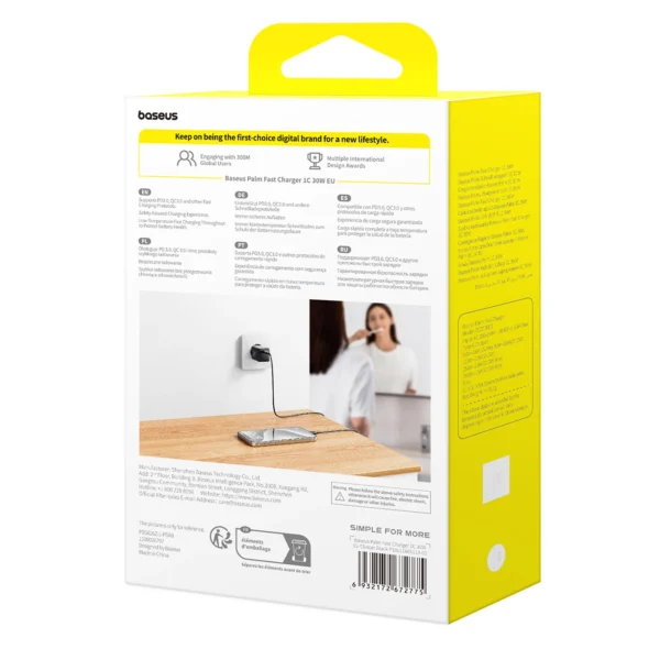 Baseus Palm 30W USB-C Wall Charger - Whiteeng