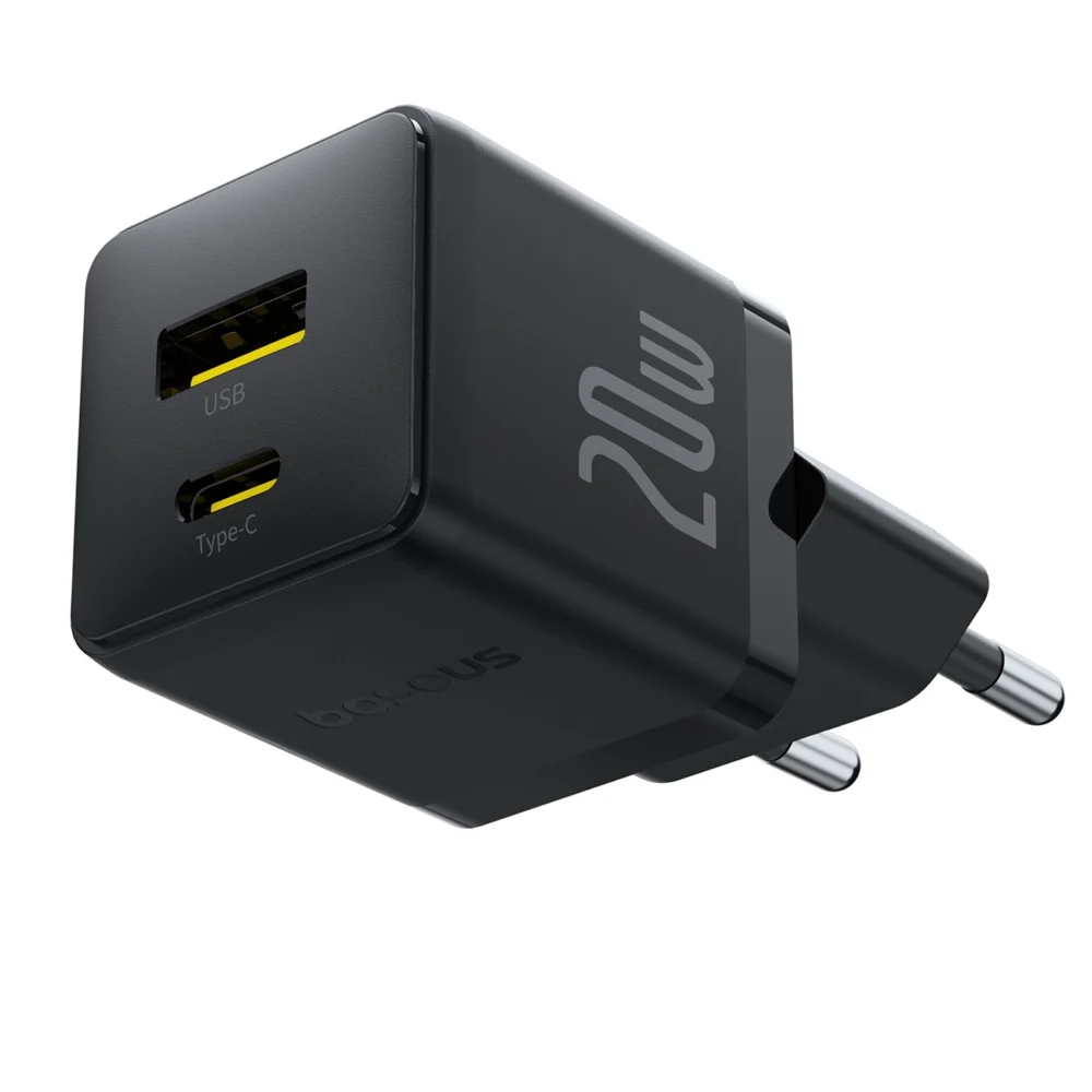 Baseus Palm 20W USB-C USB-A Wall Charger - Blackeng