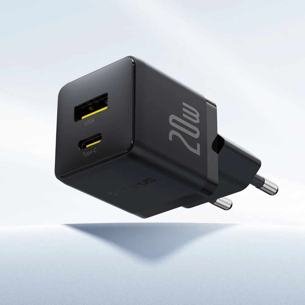 Baseus Palm 20W USB-C USB-A Wall Charger - Blackeng