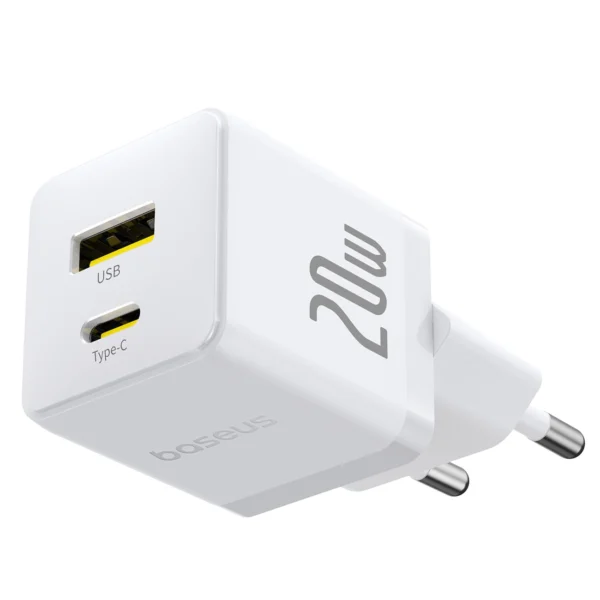 Baseus Palm 20W USB-C USB-A Wall Charger - Whiteeng