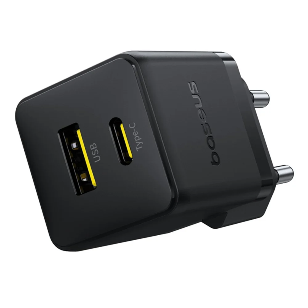 Baseus Palm 30W USB-C USB-A Wall Charger - Blackeng