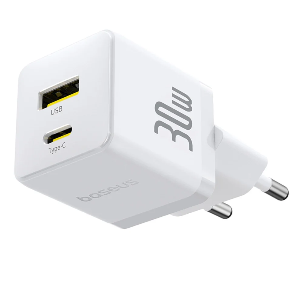 Baseus Palm 30W USB-C USB-A Wall Charger - Whiteeng