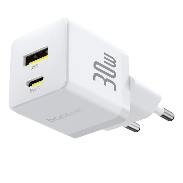 Baseus Palm 30W USB-C USB-A Wall Charger - Whiteeng
