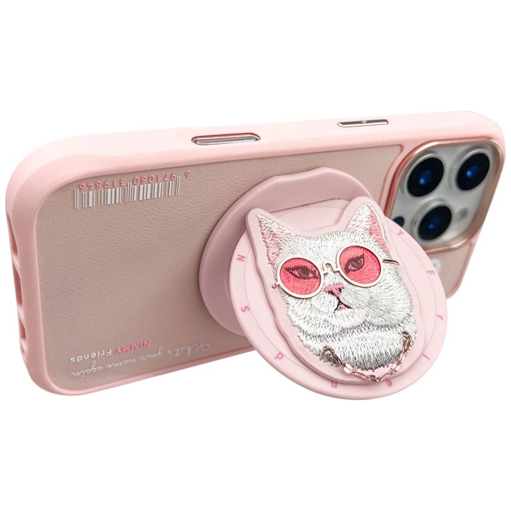 Nimmy Glasses Cool Cat MagSafe Case for iPhone 16 Pro Max - Pinkeng