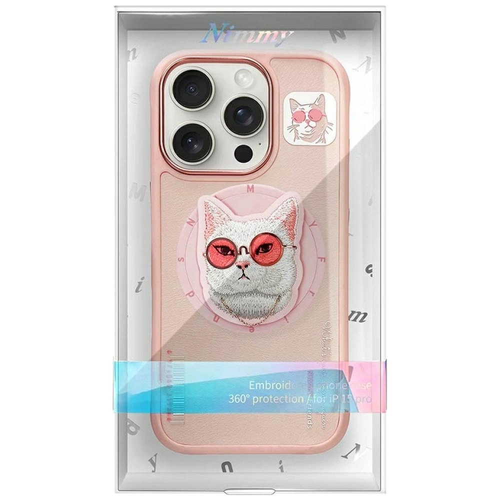 Nimmy Glasses Cool Cat MagSafe Case for iPhone 16 Pro - Pinkeng