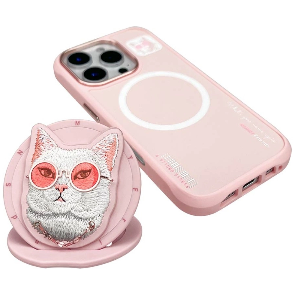 Nimmy Glasses Cool Cat MagSafe Case for iPhone 16 Pro - Pinkeng