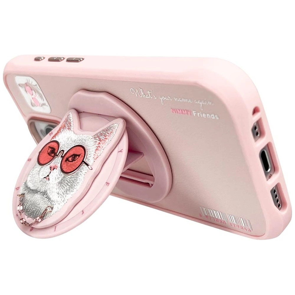 Nimmy Glasses Cool Cat MagSafe Case for iPhone 16 Pro - Pinkeng