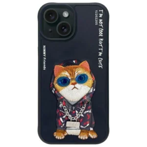 Nimmy Glasses Cool Cat case for iPhone 15 - blackeng