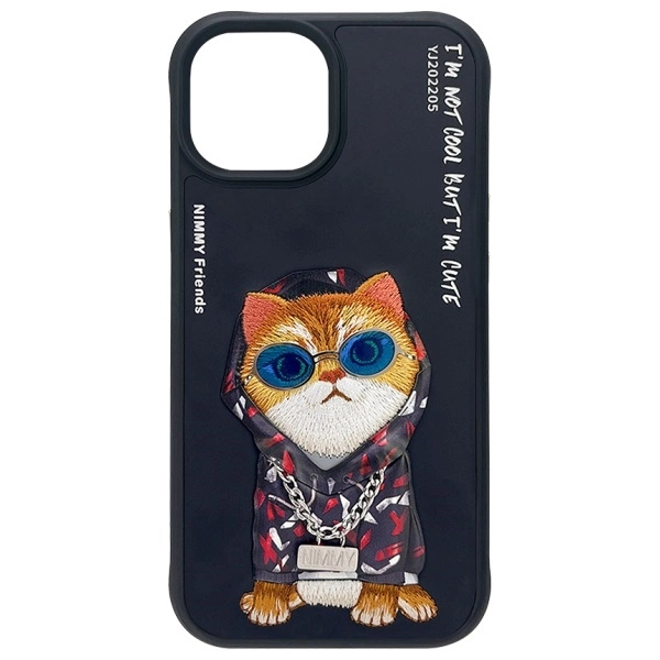 Nimmy Glasses Cool Cat case for iPhone 15 - blackeng