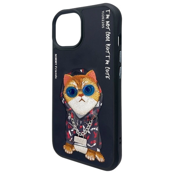 Nimmy Glasses Cool Cat case for iPhone 15 - blackeng
