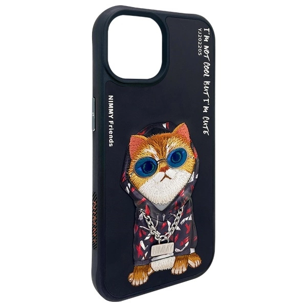 Nimmy Glasses Cool Cat case for iPhone 15 - blackeng