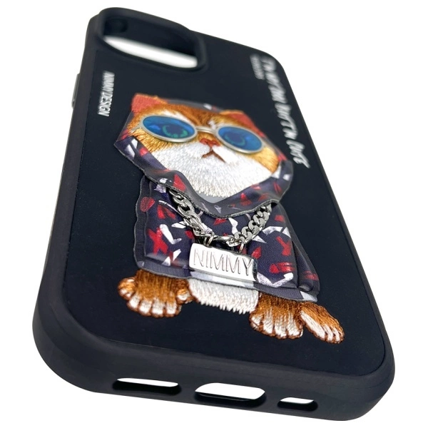 Nimmy Glasses Cool Cat case for iPhone 15 - blackeng