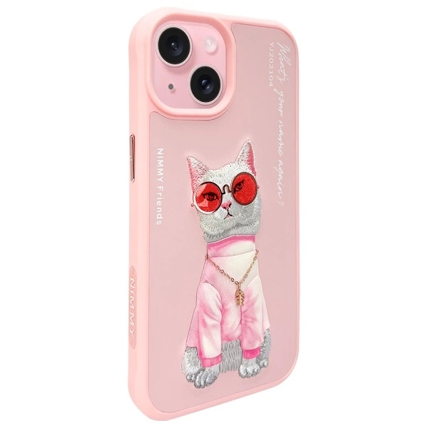 Nimmy Glasses Cool Cat iPhone 15 Case - Pinkeng