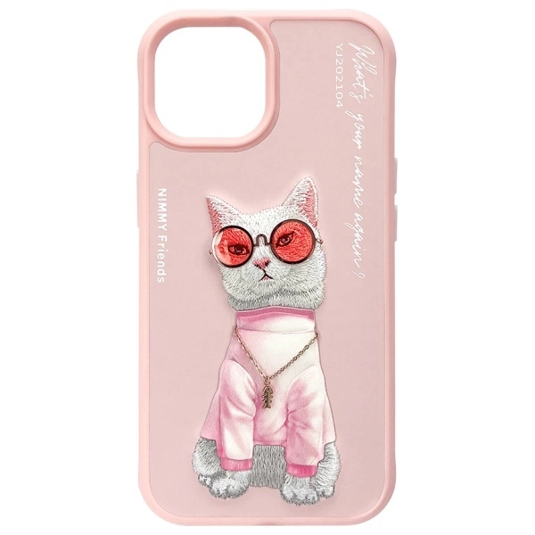 Nimmy Glasses Cool Cat iPhone 15 Case - Pinkeng