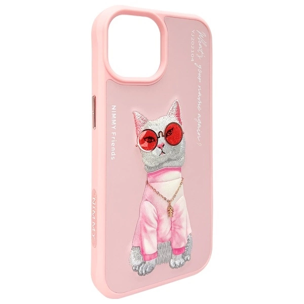 Nimmy Glasses Cool Cat iPhone 15 Case - Pinkeng