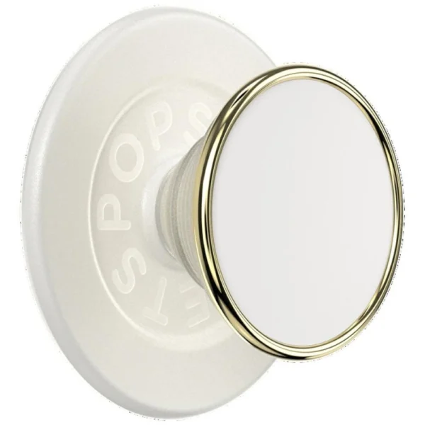Popsockets Round Luxe Coconut Creme Enamel MagSafe Holder and Phone Standeng