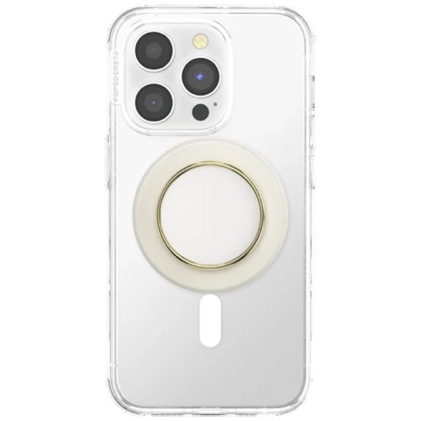 Popsockets Round Luxe Coconut Creme Enamel MagSafe Holder and Phone Standeng