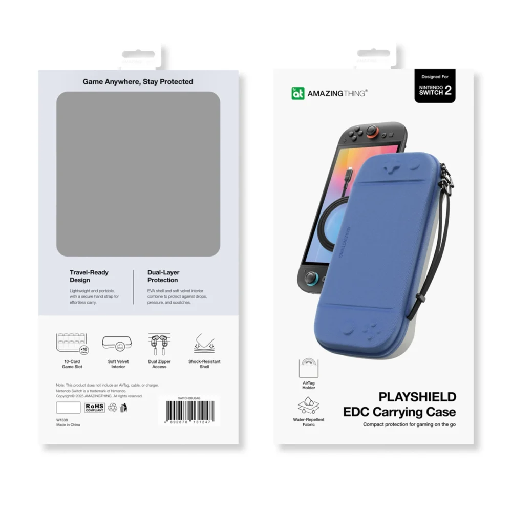 AmazingThing PlayShield EDC Protective Case for Nintendo Switch 2 - Blueeng
