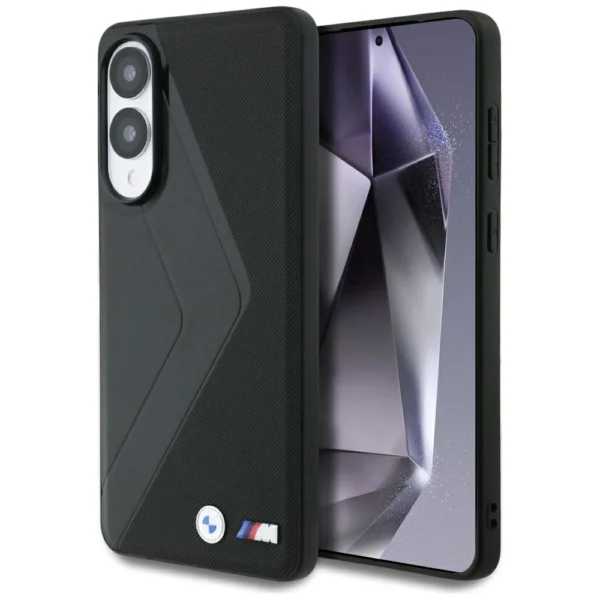 BMW Leather Oversized Stripes MagSafe case for Samsung Galaxy S25 Edge - blackeng