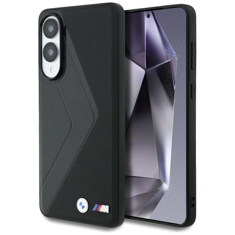 BMW Leather Oversized Stripes MagSafe case for Samsung Galaxy S25 Edge - blackeng