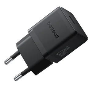 Baseus Palm 1C 20W Wall Charger (with Baseus Mini White USB-C 60W (20V/3A) 1m Cable) - Blackeng