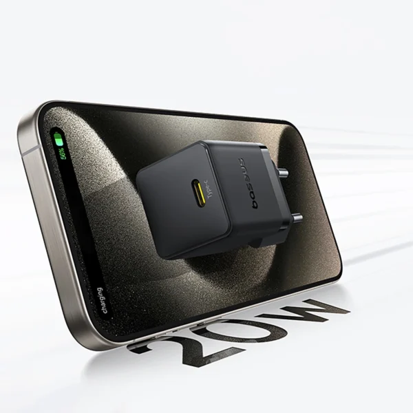 Baseus Palm 1C 20W Wall Charger (with Baseus Mini White USB-C 60W (20V/3A) 1m Cable) - Blackeng