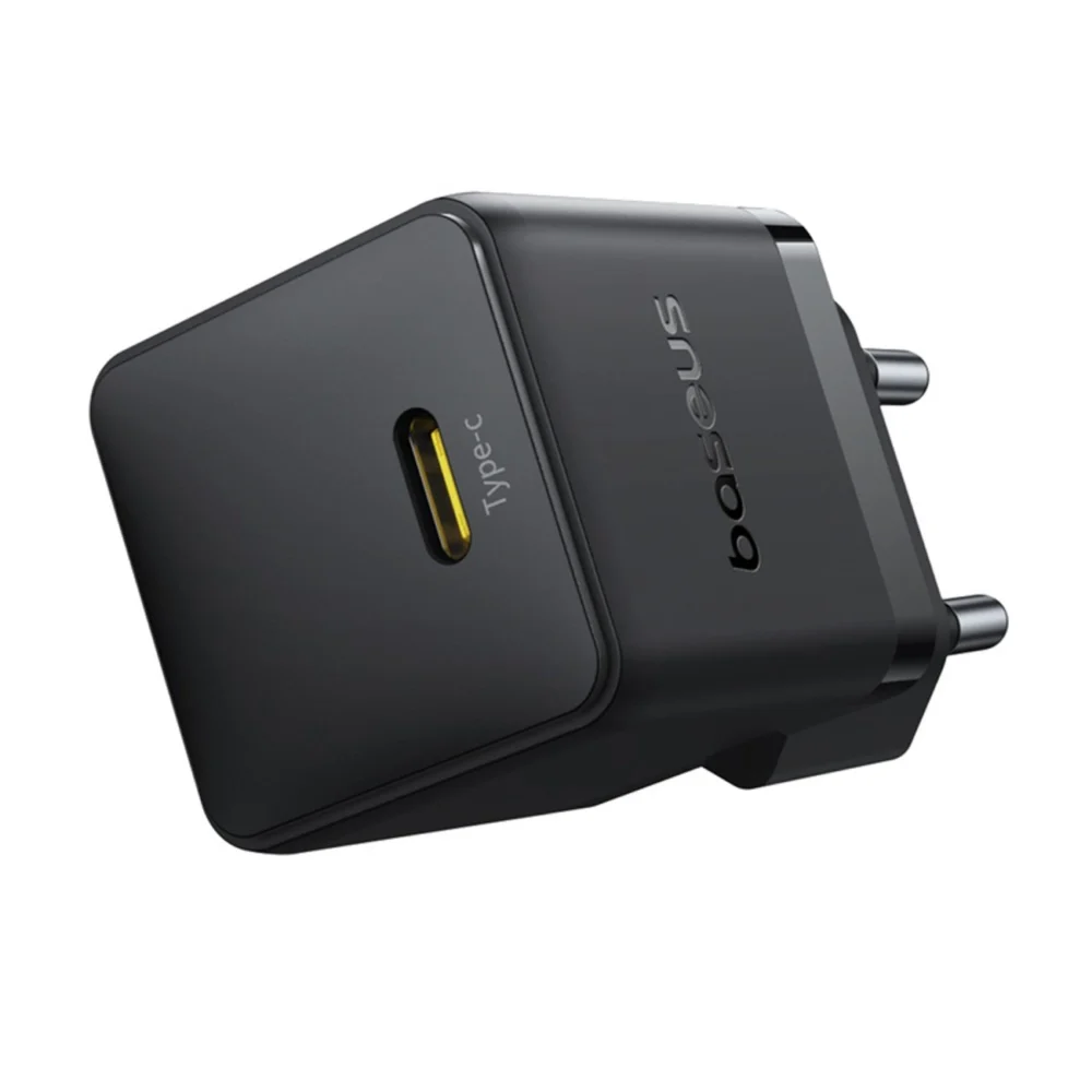 Baseus Palm 1C 20W Wall Charger (with Baseus Mini White USB-C 60W (20V/3A) 1m Cable) - Blackeng