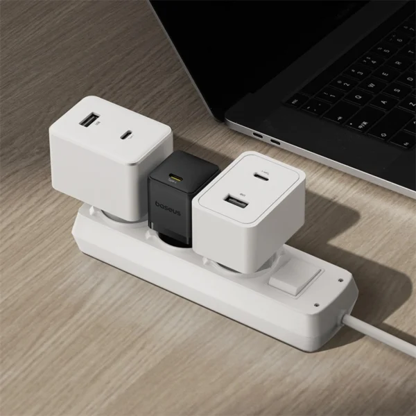 Baseus Palm 1C 20W Wall Charger (with Baseus Mini White USB-C 60W (20V/3A) 1m Cable) - Blackeng