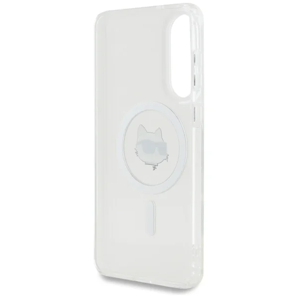 Karl Lagerfeld Button Choupette Head Printed Logo MagSafe Case for Samsung Galaxy S25 Edge - Whiteeng