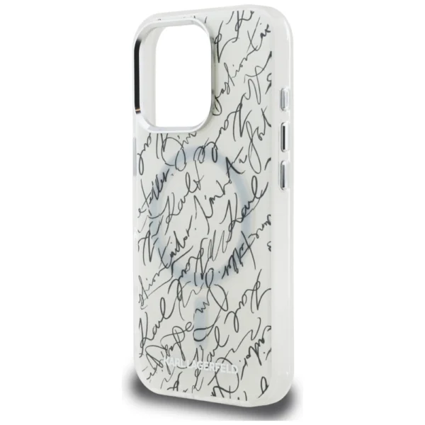 Karl Lagerfeld IML Karl Script Pattern MagSafe Case for iPhone 16 Pro - Whiteeng