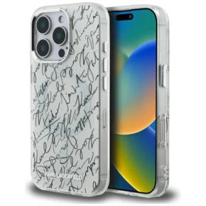 Karl Lagerfeld IML Karl Script Pattern MagSafe Case for iPhone 16 Pro Max - Whiteeng