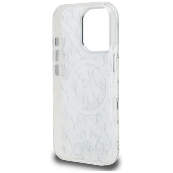 Karl Lagerfeld IML Karl Script Pattern MagSafe Case for iPhone 16 Pro Max - Whiteeng