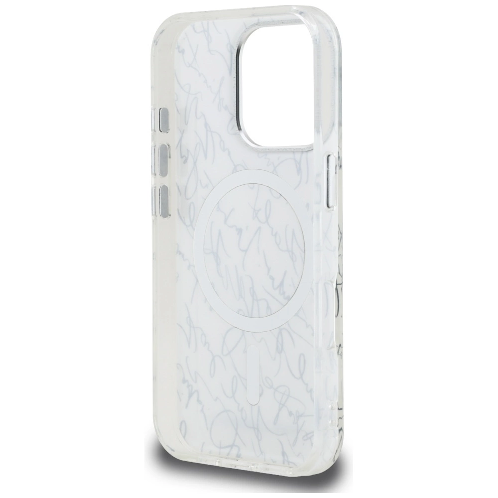 Karl Lagerfeld IML Karl Script Pattern MagSafe Case for iPhone 16 Pro Max - Whiteeng
