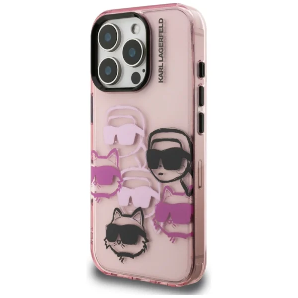 Karl Lagerfeld IML Multi K&C Head Pattern Case for iPhone 16 Pro Max - Pinkeng