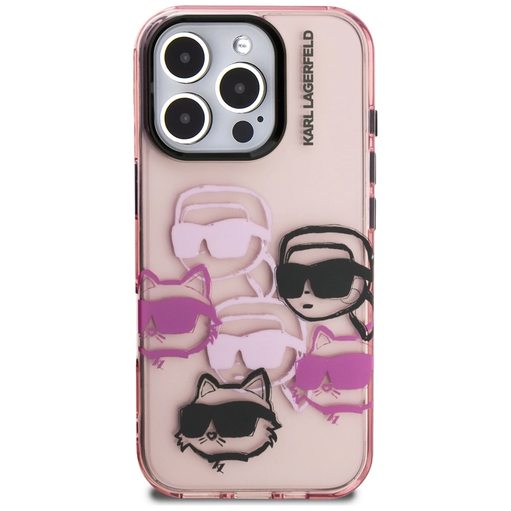 Karl Lagerfeld IML Multi K&C Head Pattern Case for iPhone 16 Pro Max - Pinkeng