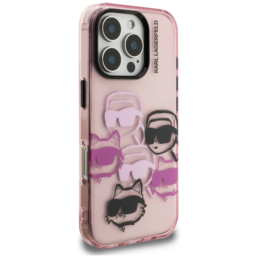 Karl Lagerfeld IML Multi K&C Head Pattern Case for iPhone 16 Pro Max - Pinkeng