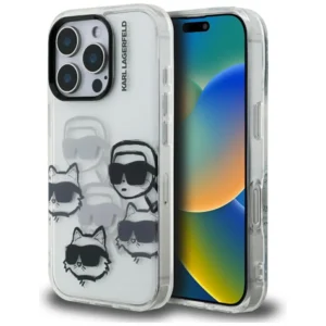 Karl Lagerfeld IML Multi K&C Head Pattern Case for iPhone 16 Pro - Cleareng