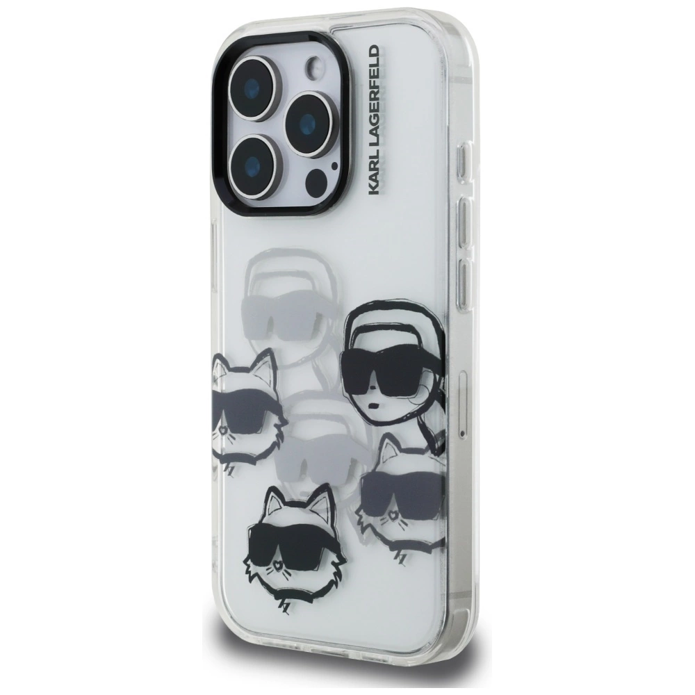Karl Lagerfeld IML Multi K&C Head Pattern Case for iPhone 16 Pro - Cleareng