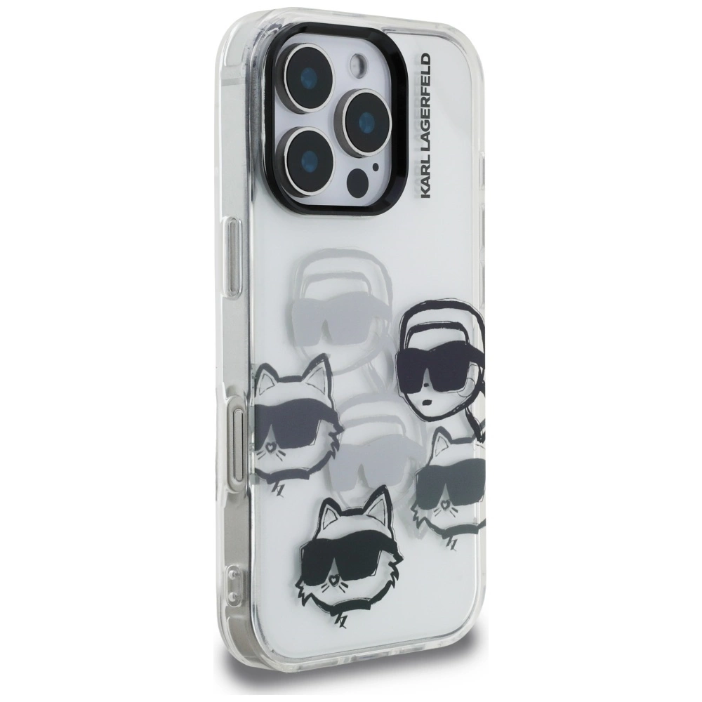 Karl Lagerfeld IML Multi K&C Head Pattern Case for iPhone 16 Pro - Cleareng