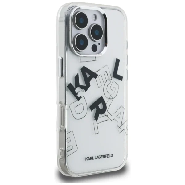 Karl Lagerfeld IML Sketched Graphic Case for iPhone 16 Pro Max - Cleareng